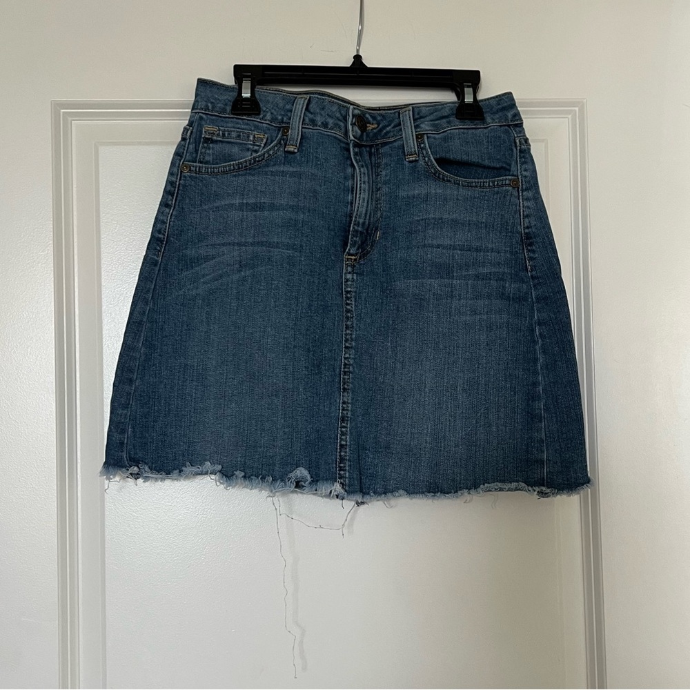 Short Blue Denim Skirt